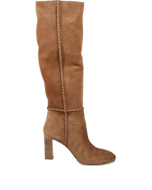 Aquazzura Brown Braided-Detail Boots