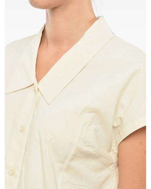 Samsøe & Samsøe White Sleeveless Italian-Collar Shirt