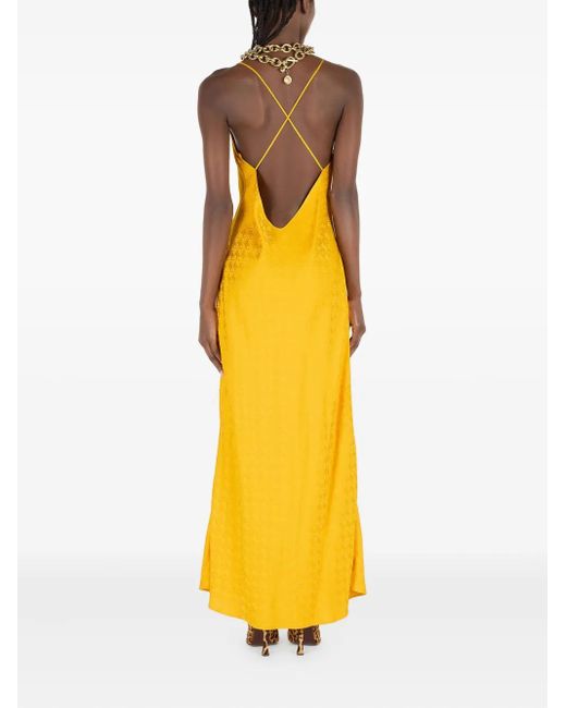 Roberto Cavalli Snake モノグラム ドレス Yellow