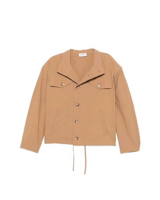 A.M.G Natural Veste Boutonnée À Col Montant