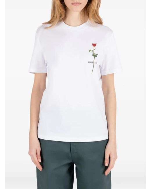 Societe Anonyme White Rose Graphic-Print T-Shirt