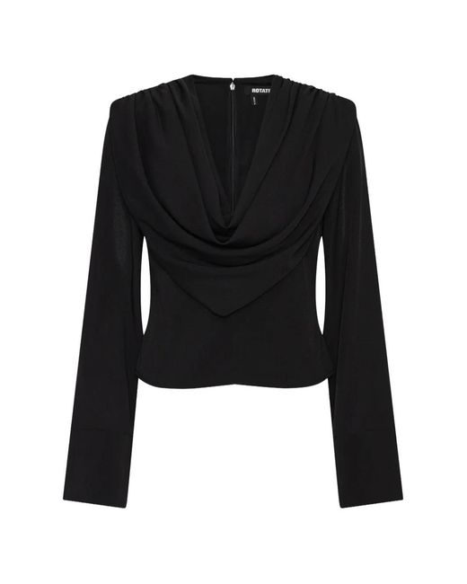 ROTATE BIRGER CHRISTENSEN Black Blouse À Design Drapé