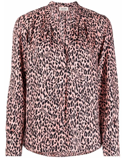 Zadig & Voltaire Pink Leopard-print Blouse