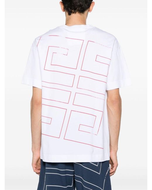 T-shirt en coton à imprimé 4G Stars Givenchy pour homme en coloris White