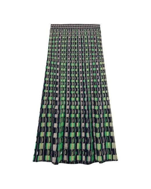 Jonathan Simkhai Green Drue Eyelet-Knit Midi Skirt