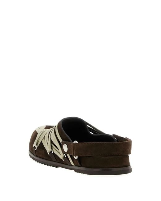 Rick Owens Brown Megalace Lace-Up Mules for men