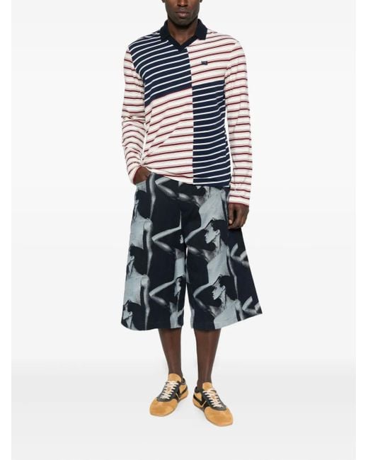 Wales Bonner Blue Striped Panelled T-Shirt for men