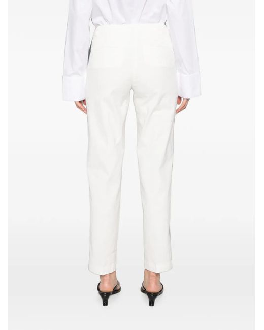 Peserico White Straight-Leg Tailored Trousers