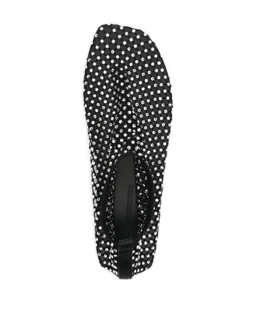 Christopher Esber Black Minette Crystal Mesh Flats