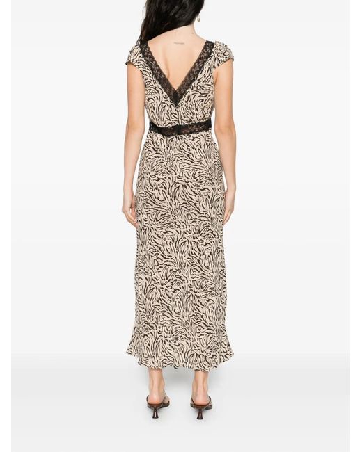 Rixo Natural Iggy Lace-Trimmed Dress