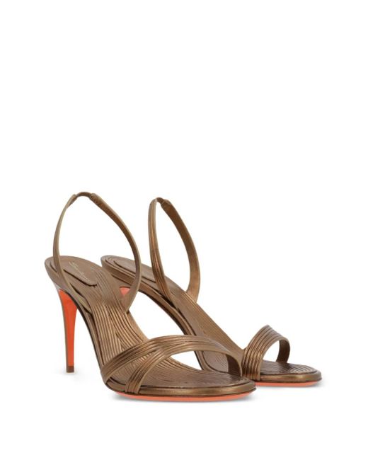 Santoni Brown 85Mm Leather Sandals