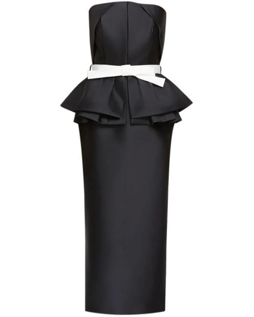Dice Kayek Black Bow-Detailing Midi Dress