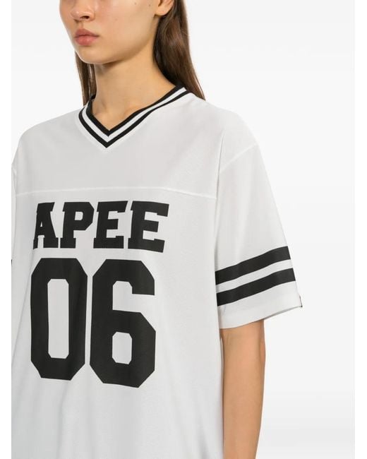 AAPE BY A BATHING AP White Logo-Print T-Shirt