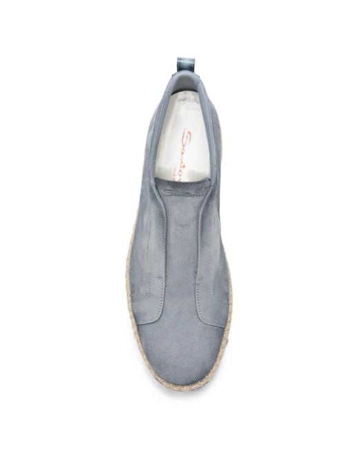 Santoni White Suede Espadrilles for men