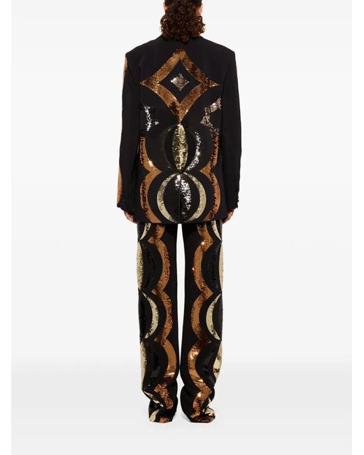 Emilio Pucci Black Collane Oversized Blazer Embroidered