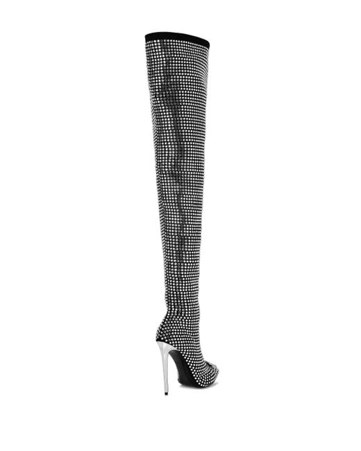 Philipp Plein Black Rhinestone-Embellished Boots