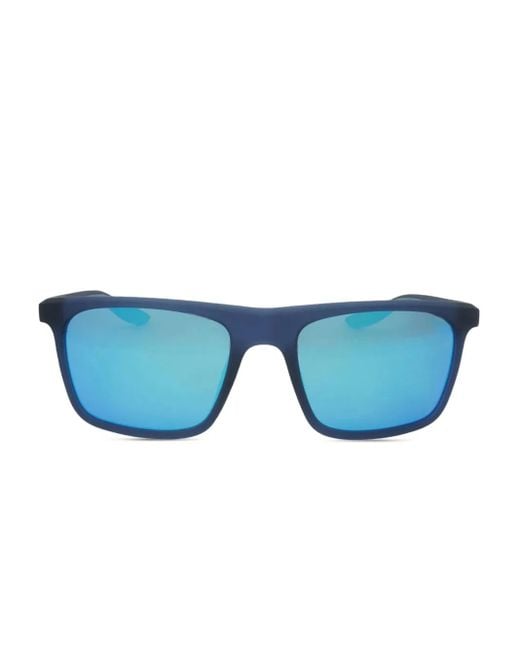 Nike Blue Chak M Rectangle-Frame Sunglasses for men