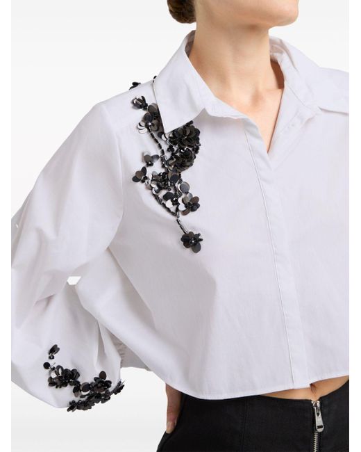 Cinq À Sept Selina Cropped Blouse in het White