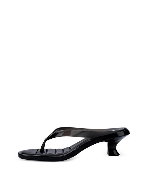 Melissa Black Thong Kitten-Heel Sandals