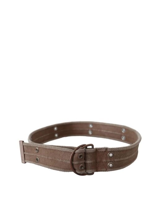 Dolce & Gabbana Brown Canvas Double-Ring Belt