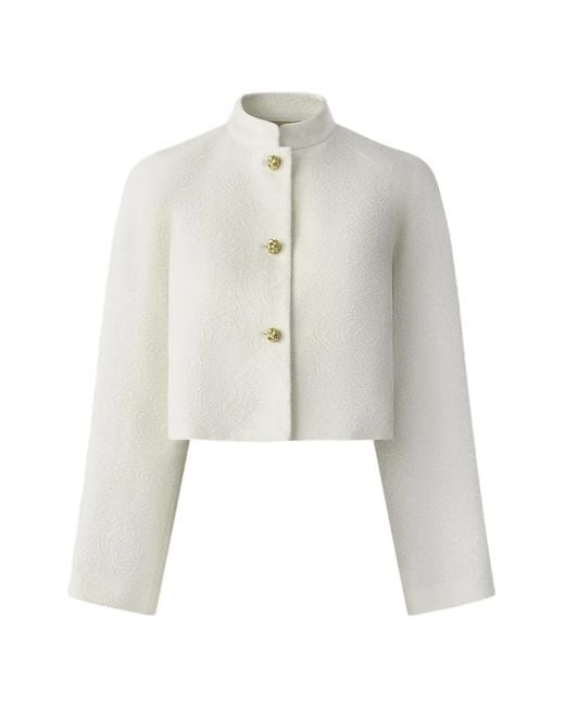 Shanghai Tang White Veste Tang Boutonnée