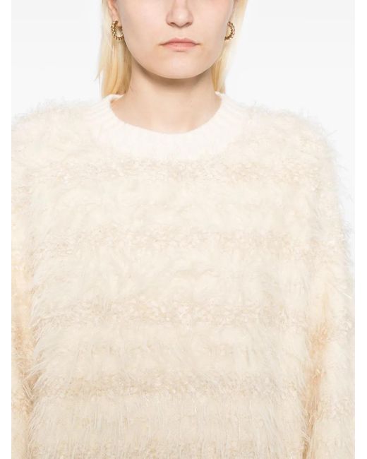 B+ AB Natural Textured Crew-Neck Jumper