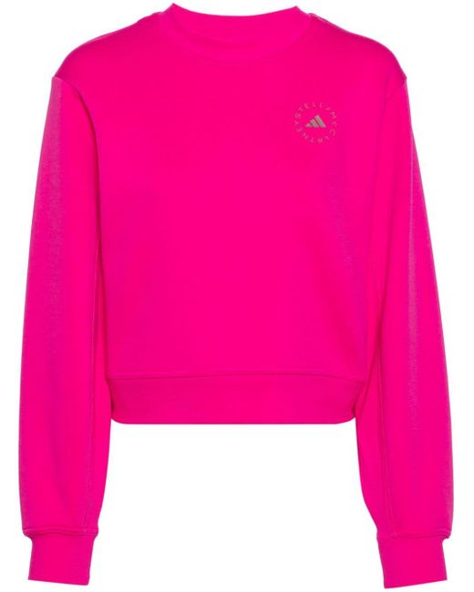 Felpa con stampa Sportswear di Adidas By Stella McCartney in Pink