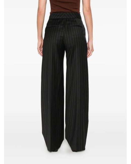 Peserico Black Striped-Pattern Trousers