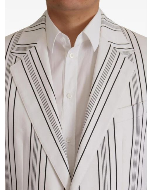 Dolce & Gabbana Gray Pinstripe Single-Breasted Blazer for men