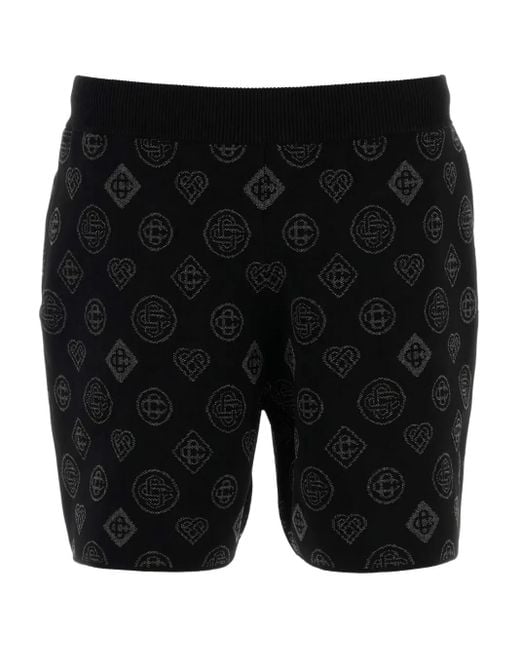 Bermudas en jacquard con diseño bordado Casablanca de hombre de color Black