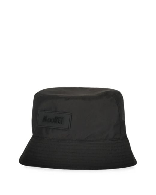 Moorer Black Logo-Patch Bucket Hat for men