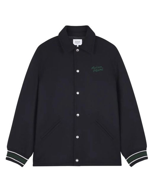 Maison Kitsuné Blue Varsity Jacket for men