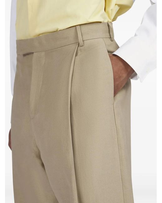 Ferragamo Natural Relaxed Tailored Trousers for men