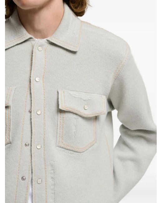 Barrie White Knitted Overshirt for men