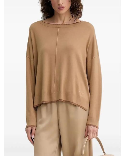 Liu Jo Trui Met Ronde Hals En Metallic Afwerking in het Brown