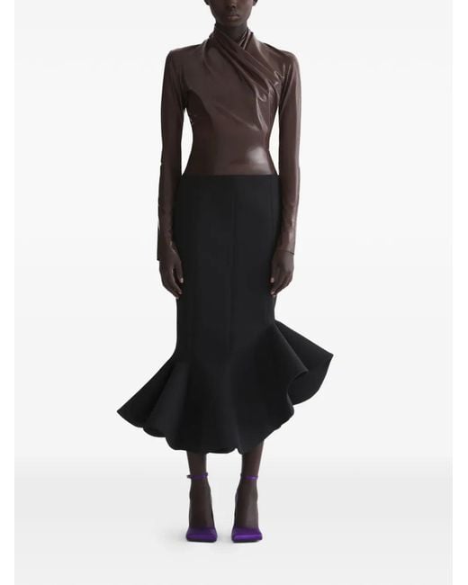 Mugler Black Ruffled Skirt