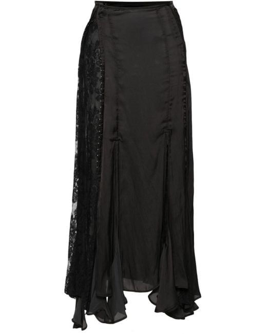 Falda larga con cintura alta Y. Project de color Black