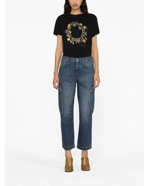Vaqueros Cargo Estilo Capri Stella McCartney de color Blue