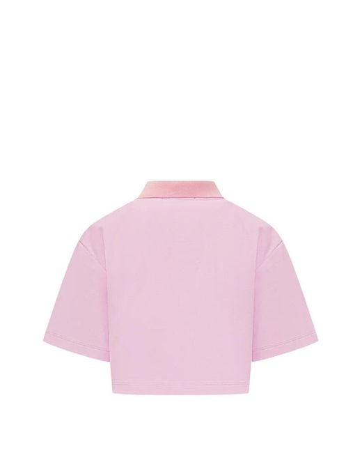MSGM Pink Collared Polo Top