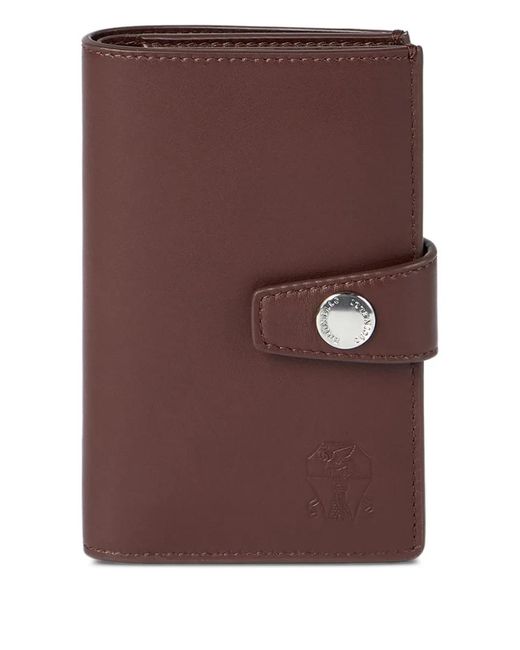 Brunello Cucinelli Brown Internal Card Slots Leather Wallet for men