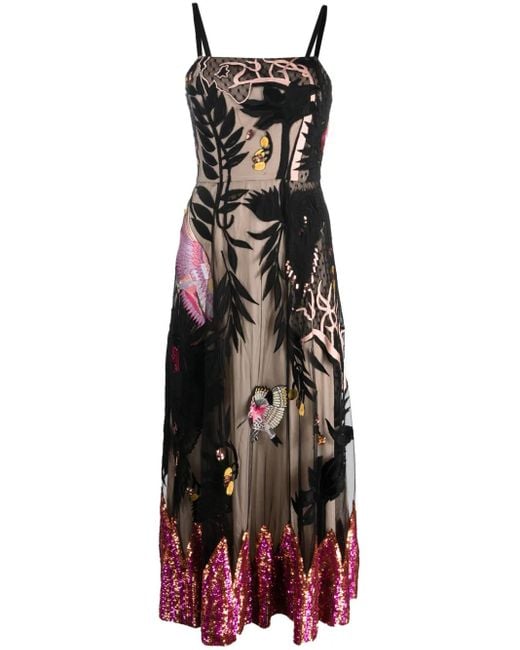 Robe Longue Opera En Maille Ajourée Temperley London en coloris Black