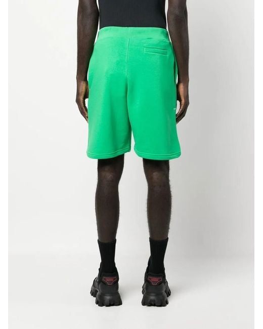 Philipp Plein Green 'Gothic' Logo-Plaque Track Shorts for men