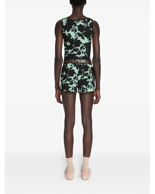 Dries Van Noten Black Ribbed Jacquard Shorts for men