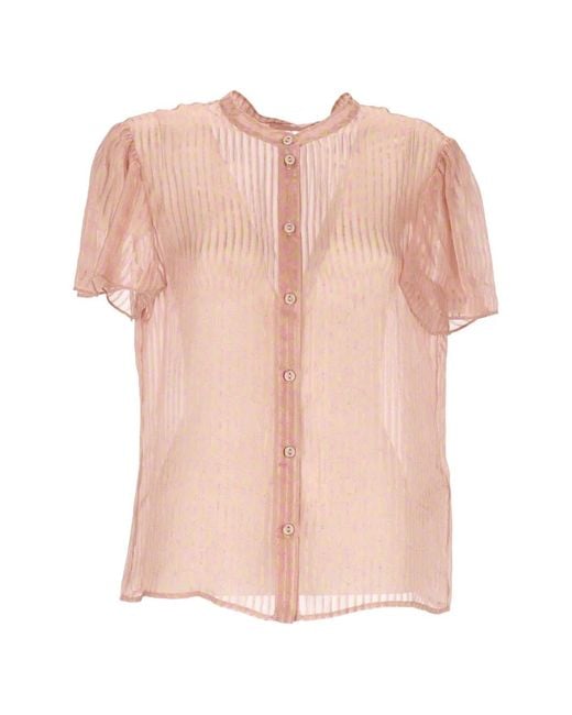 Kristina Ti Pink Sheer Silk Blouse