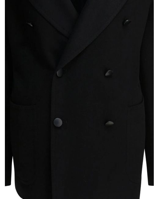 Tagliatore Black Double-Breasted Blazer for men