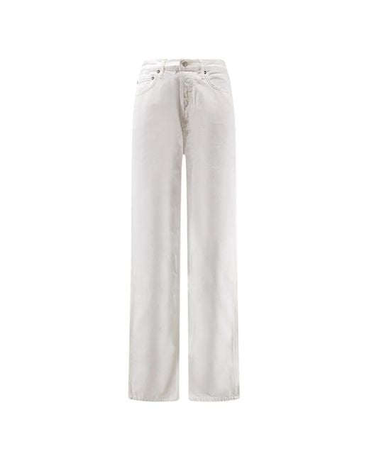 Agolde White Straight-Fit Five-Pocket Jeans