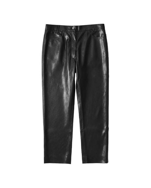 ANDAMANE Black Axelle Slim-Fit Cropped Trousers