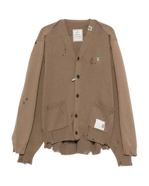 Maison Mihara Yasuhiro Brown Shawl Layered Cardigan for men