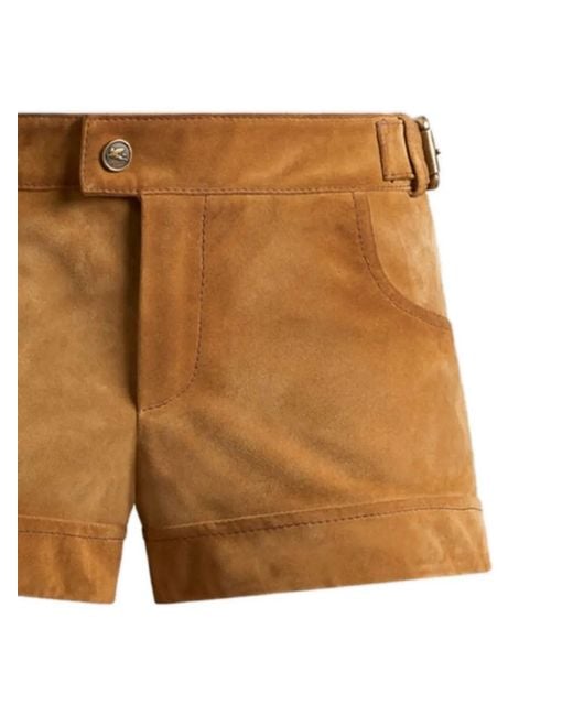 Etro Brown Suede Shorts