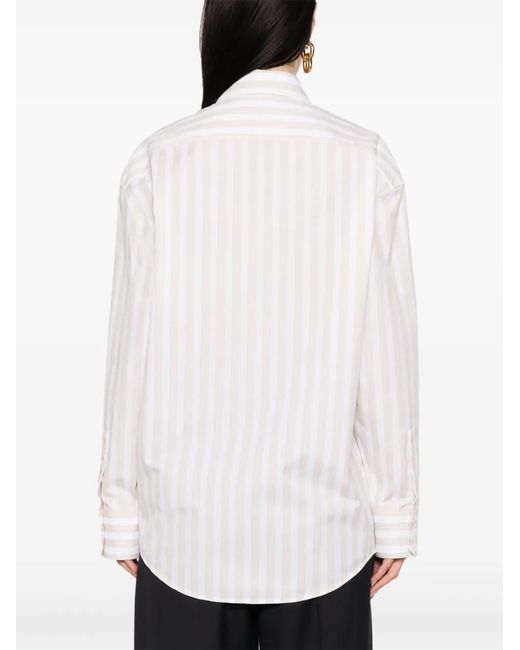 Saint Laurent Gestreept Blouse in het White